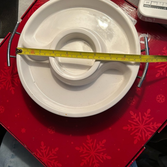 CERAMIC DIVIDED CONDIMENT TRAY WITH RACK. - Picture 6 of 7